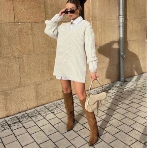 Zara Knee High Suede Boots